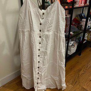 H&M White Linen Blend Dress -  size XL